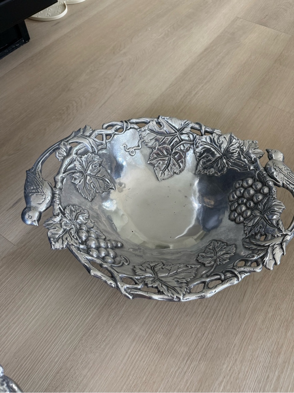 Arthur court Silver Decorative Grape & bird Bowl